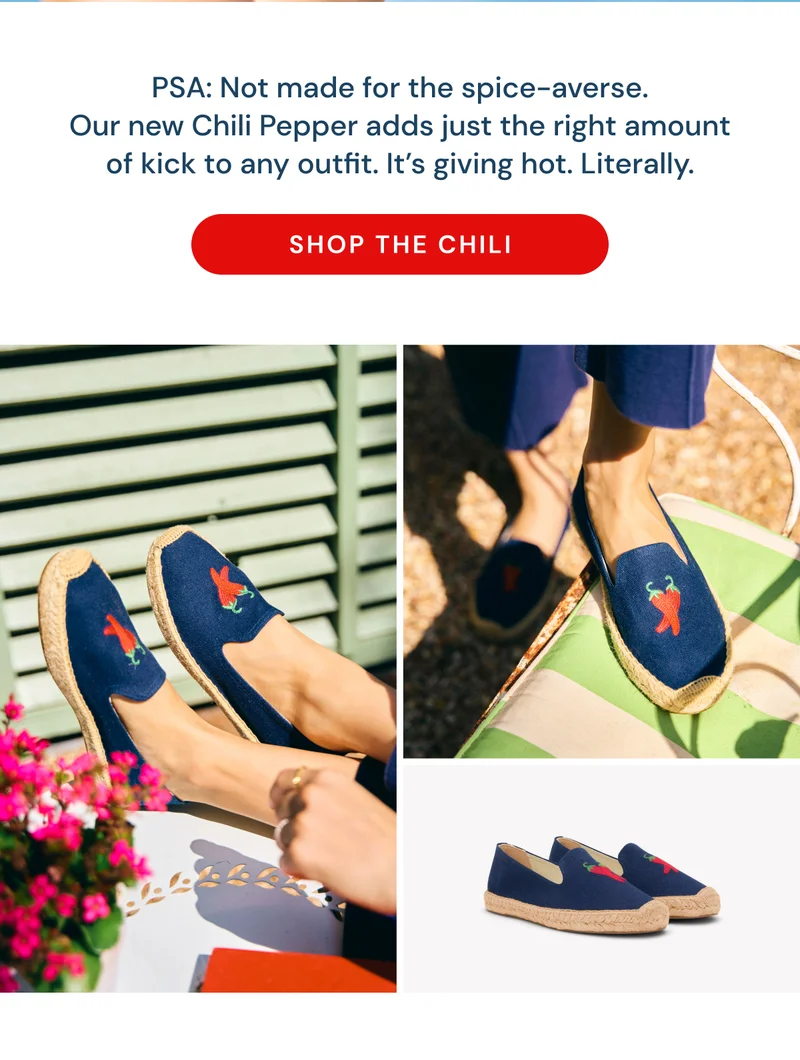 PSA: Not made for the spice-averse. Our new Chili Pepper adds just the right amount of kick to any outfit. It’s giving hot. Literally. Shop the Chili