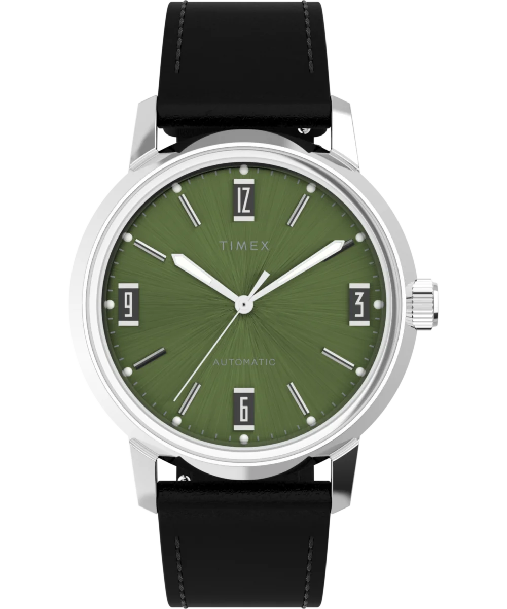 Image of Marlin® Automatic 40mm Leather Strap Watch