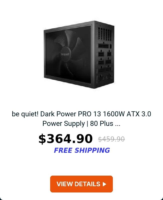 be quiet! Dark Power PRO 13 1600W ATX 3.0 Power Supply | 80 Plus ...