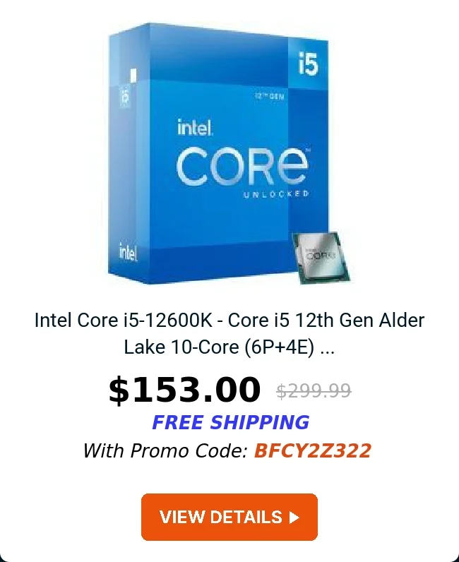 Intel Core i5-12600K - Core i5 12th Gen Alder Lake 10-Core (6P+4E) ...
