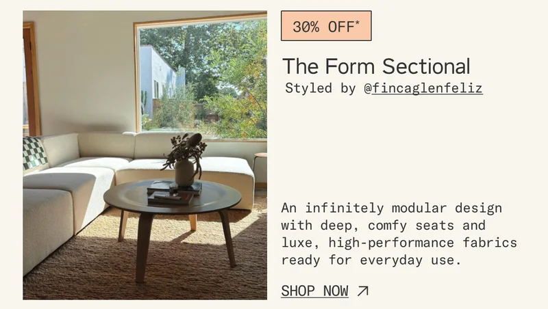 Save 30%* on The Form Sectional