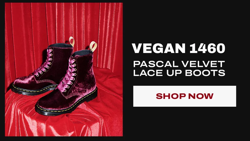 Vegan 1460 Pascal Velvet Lace Up Boots