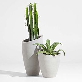 Slant Light Grey Planter
