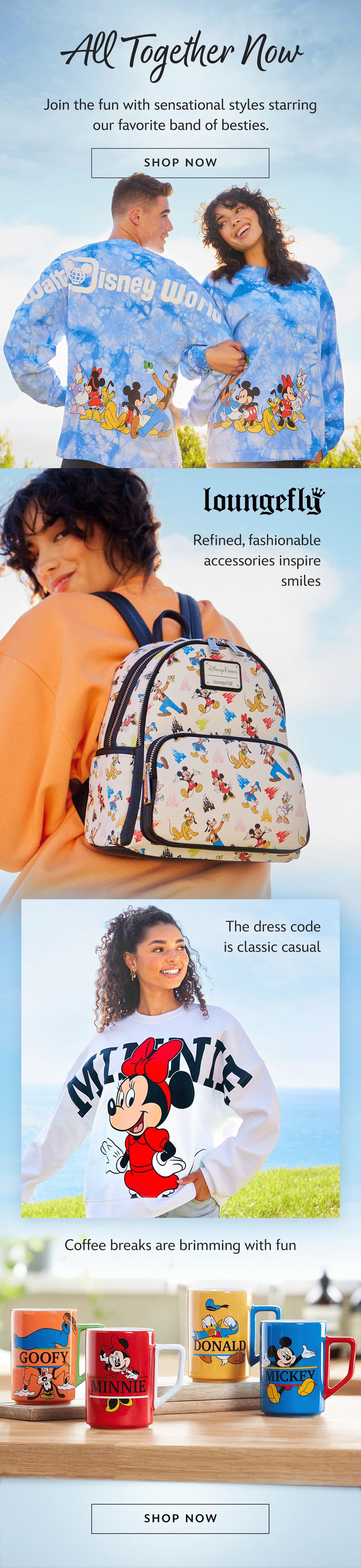 All Together Now. Join the fun with sensational styles starring our favorite band of besties. Shop Now. The dress code is classic casual. Coffee breaks are brimming with fun. Refined, fashionable accessories inspire smiles. | Shop Now