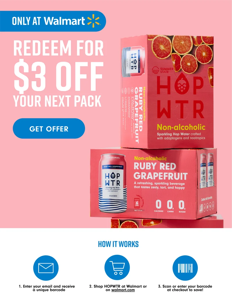 Only at Walmart. redeem for $3 off your next pack. GET OFFER