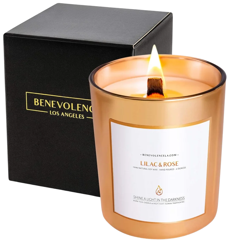 Image of Benevolence LA Lilac & Rose - Gold Glass Candles