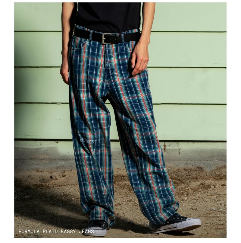 FORMULA PLAID BAGGY JEANS