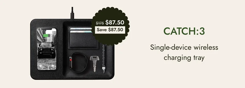 catch:3 single-device wireless charging tray