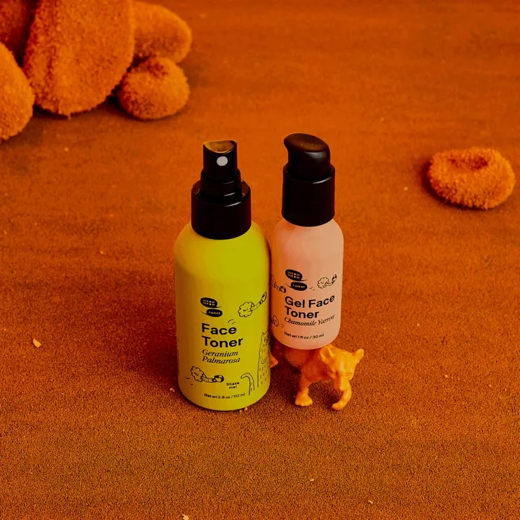 Two toner bottles in the desert