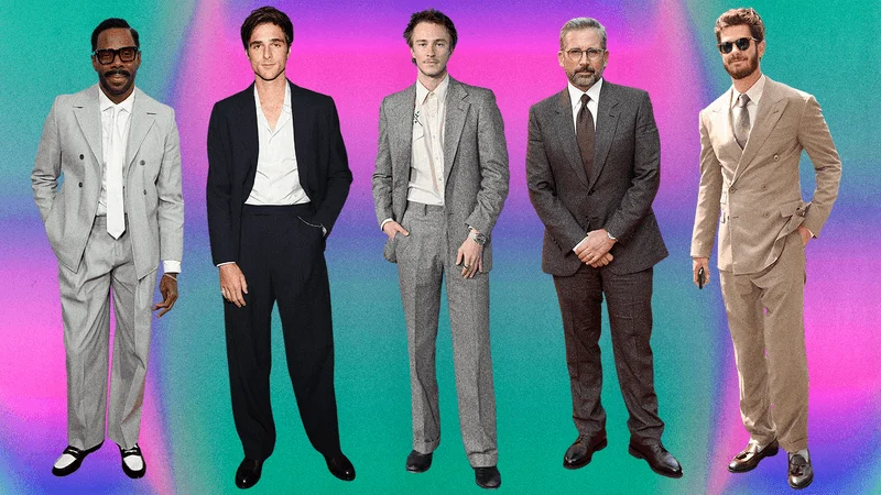Image may contain: Colman Domingo, Steve Carell, Jannik Huth, Andrew Garfield, Clothing, Formal Wear, Suit, Blazer, and Coat