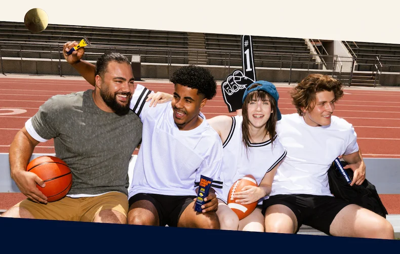 Group of four college-aged young people