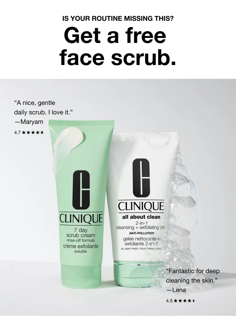 IS YOUR ROUTINE MISSING THIS? Get a free face scrub. | A nice, gentle daily scrub. I love it. -Maryam | Fantastic for deep cleaning the skin. -Lena