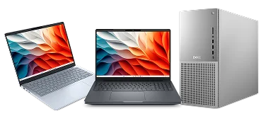 Three computers including a Dell 14 Plus Laptop, Dell Pro Max 16 Plus Laptop and a Dell Tower Plus Desktop.