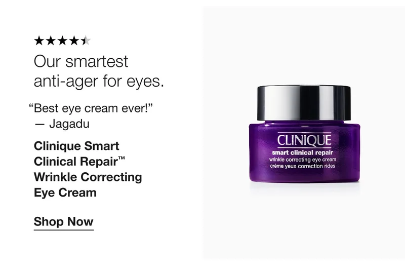 Our smartest anti-ager for eyes.  | “Best eye cream ever!” — Jagadu | Clinique Smart Clinical Repair™ Wrinkle Correcting Eye Cream | Shop Now