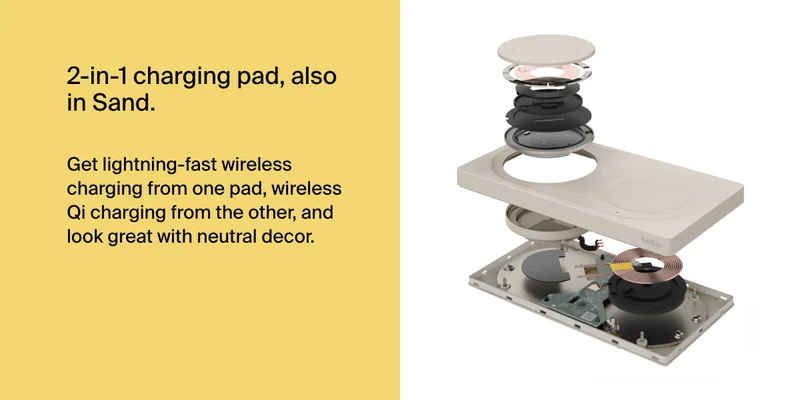 And a 2-in-1 Wireless Charging Pad in Sand