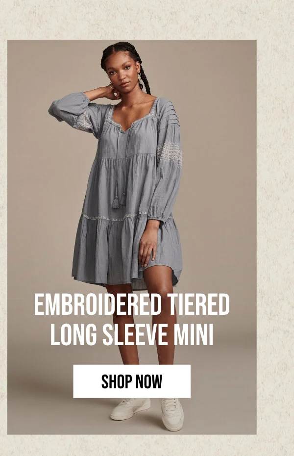 EMBROIDERED TIERED | LONG SLEEVE MINI | SHOP NOW