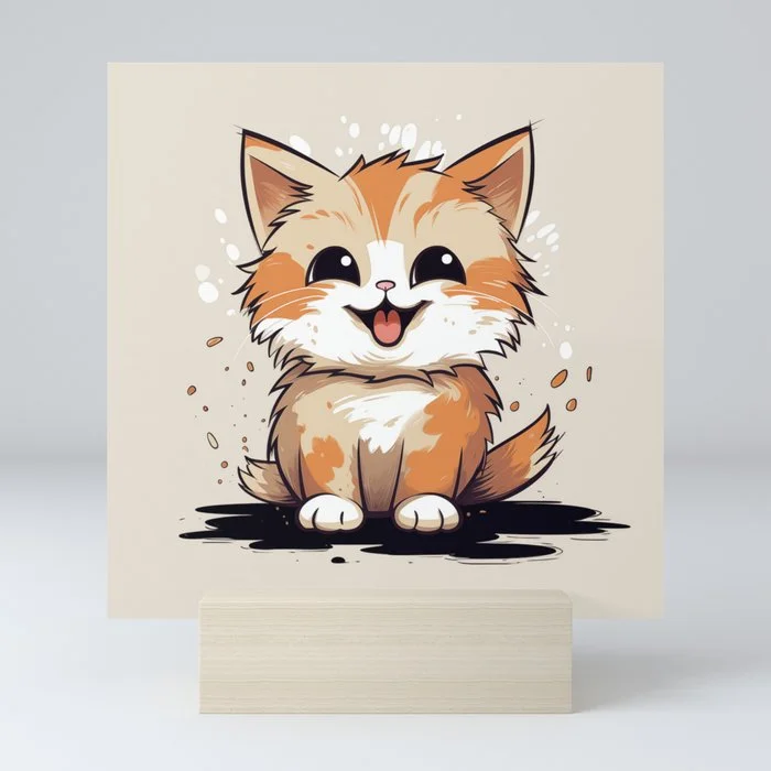 The Playful Japendi Cat Mini Art Print Mini Art Print