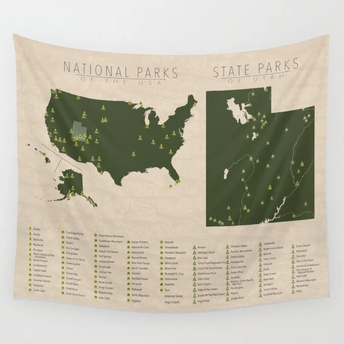 US National Parks - Utah Wall Tapestry Wall Tapestry