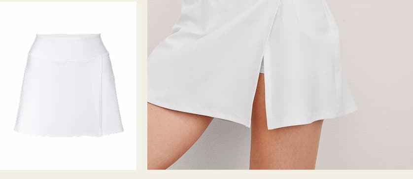 Spacedye Points Crossover Skirt in Cloud White