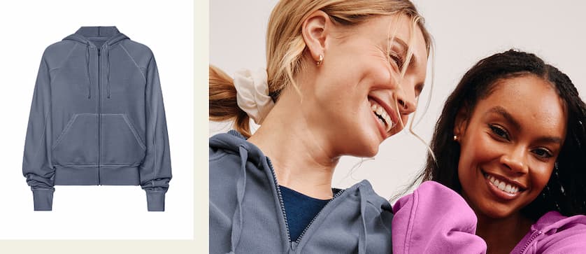 Cali Zip Up Hoodie in Washed Blue