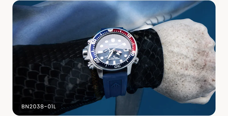 Promaster William Drumm of Team Sea, wears his Promaster Aqualand during a deep dive exploration.