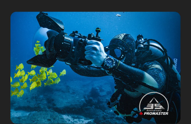 Promaster William Drumm of Team Sea, wears his Promaster Aqualand during a deep dive exploration.