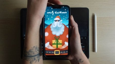 Illustrate & Animate a Digital Christmas Greeting Card GIF in Procreate And Procreate Dreams