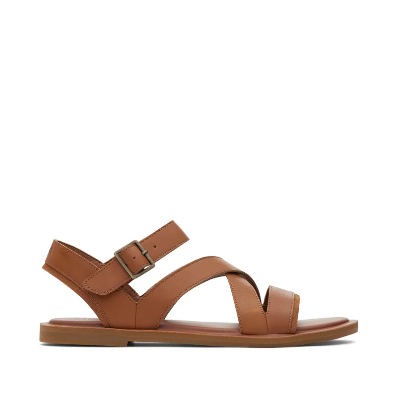 Image of Sloane Tan Leather Strappy Sandal