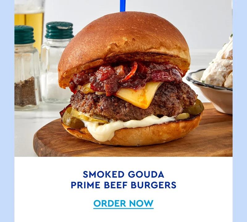 Smoked Gouda Prime Beef Burgers | ORDER NOW