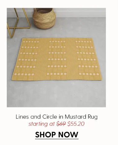 Lines and Circle in Mustard Rug