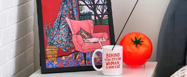 Matisse-Inspired Napping Ginger Cat Framed Poster