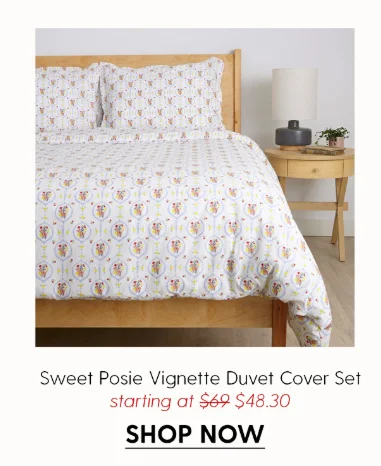 Sweet Posie Vignette Brushed Cotton Duvet Cover Set