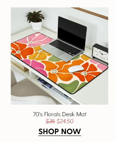 70's Florals Desk Mat