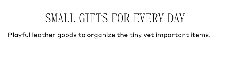 SMALL GIFTS FOR EVERY DAY Playful leather goods to organize the tiny yet important items.