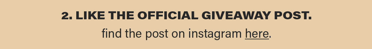 2. LIKE THE OFFICIAL GIVEAWAY POST. find the post on instagram here. (link)