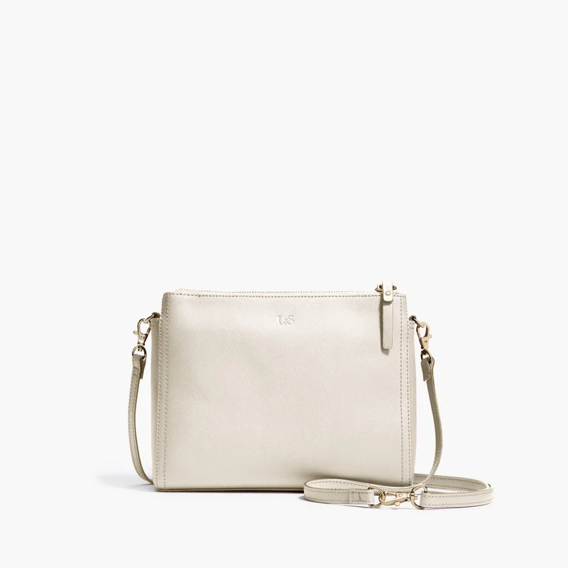 Image of Pearl - Saffiano Leather - Ivory / Gold / Camel