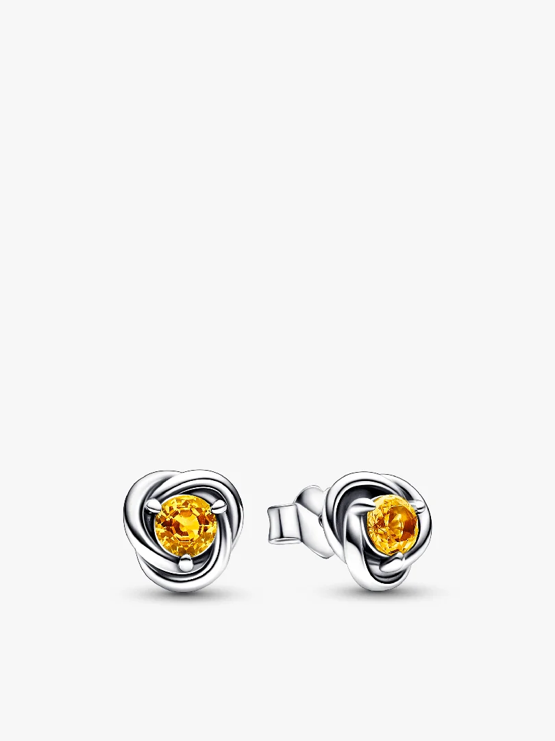 November Honey Eternity Circle Stud Earrings