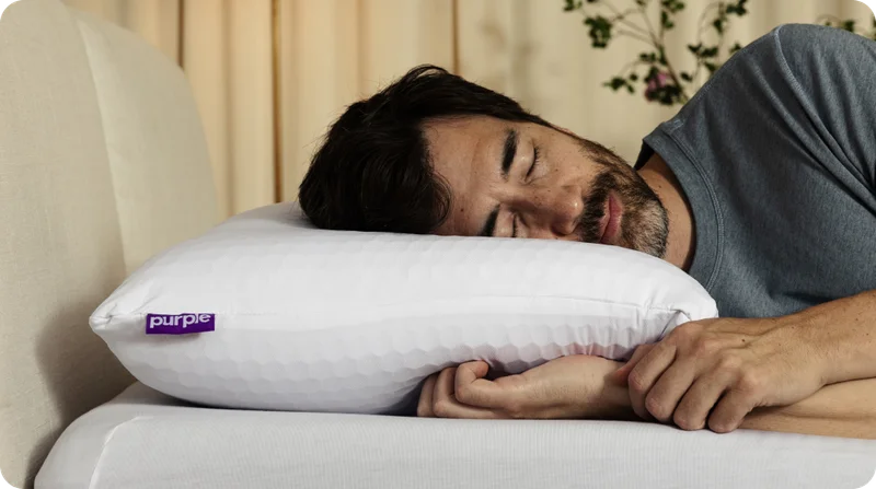Woman with Purple pillows