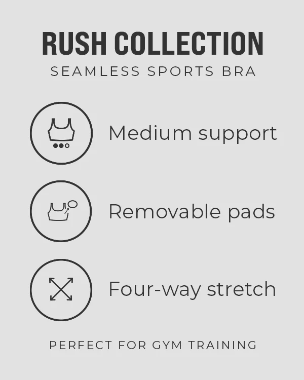 Rush Seamless Sports Bra Dark Mahogany Melange