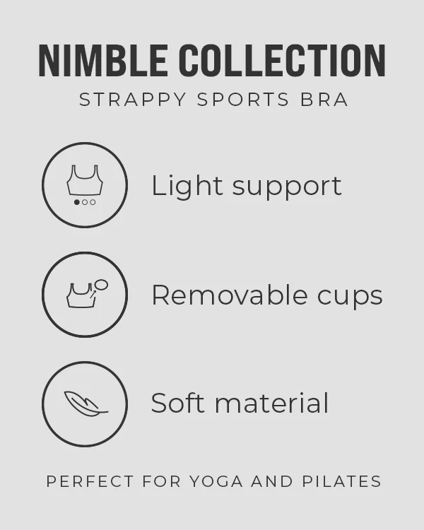 Nimble Strappy Sports Bra Black