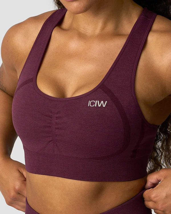 Rush Seamless Sports Bra Dark Mahogany Melange