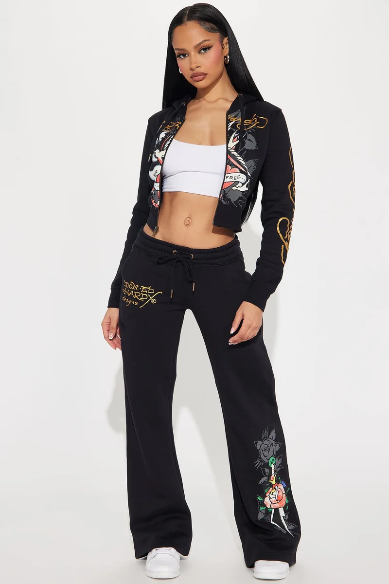 Image of Ed Hardy Swallow Bird Sweatpant - Black