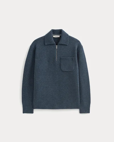 Image | Luxe Merino Quarter-Zip Pullover | Heather Midnight Navy