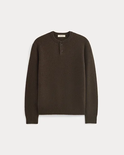 Image | Henley in Wool Cashmere | Americano