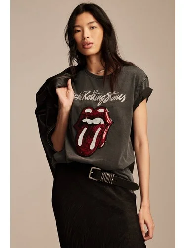 ROLLING STONES SEQUIN BOYFRIEND TEE