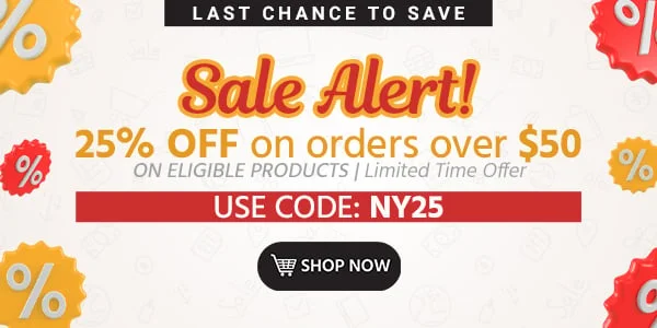 25% off orders $50+ on eligible products Use promo code: discount code