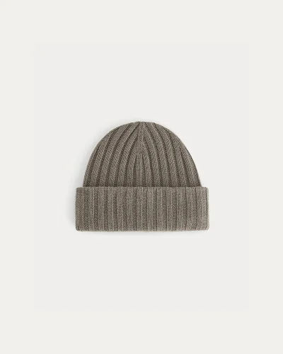 Image | Chunky Ribbed Beanie | Taupe Melange