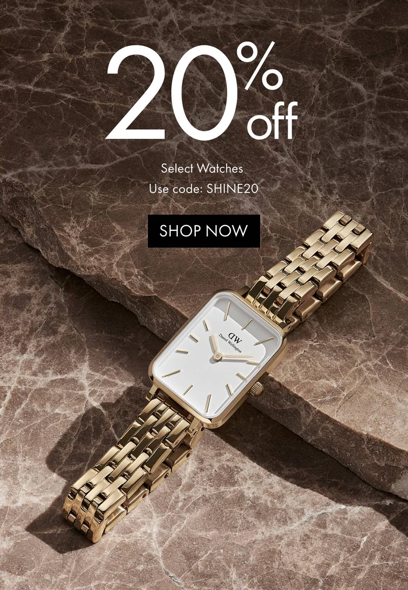 20% off select watches | Shop Now