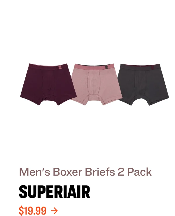 Men's Boxer Briefs 2 Pack SUPERIAIR $19.99