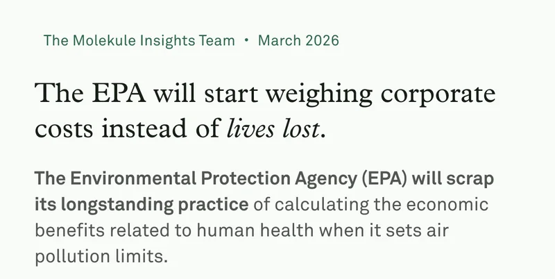 The EPA will start weighing corporate costs instead of lives lost